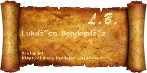 Lukács Bendegúz névjegykártya
